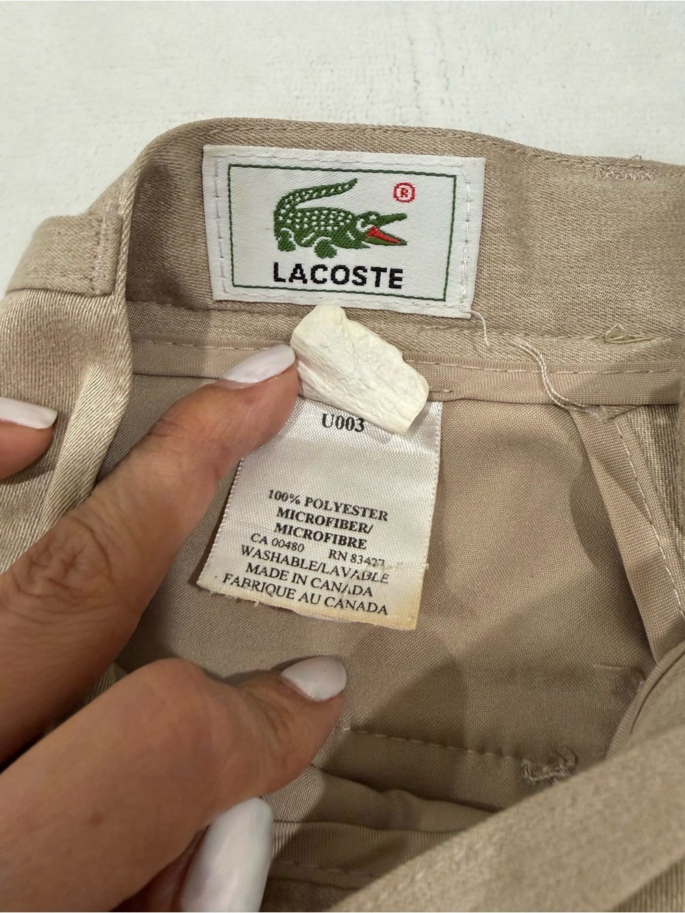 Vintage Lacoste Pleated Bermuda Colette Shorts Beige Tan Old Money Size 10 - Picture 3 of 12